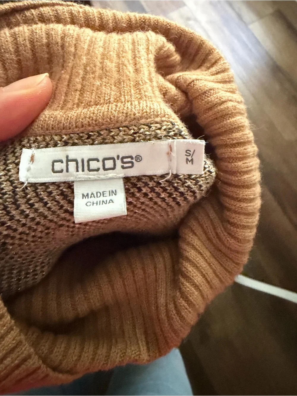 Chico’s Turtleneck Leopard Print Poncho Sweater